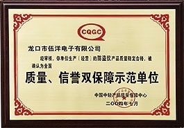 質(zhì)量、信譽雙保障示范單位